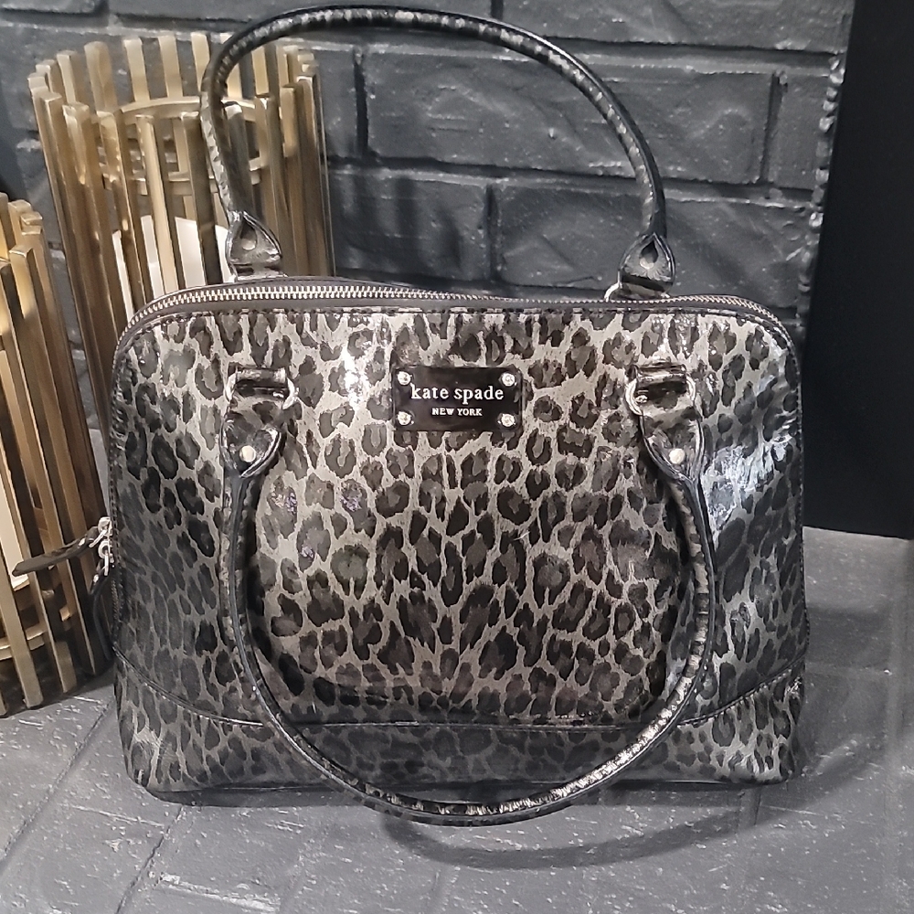Kate Spade Black and Gray Leopard Satchel